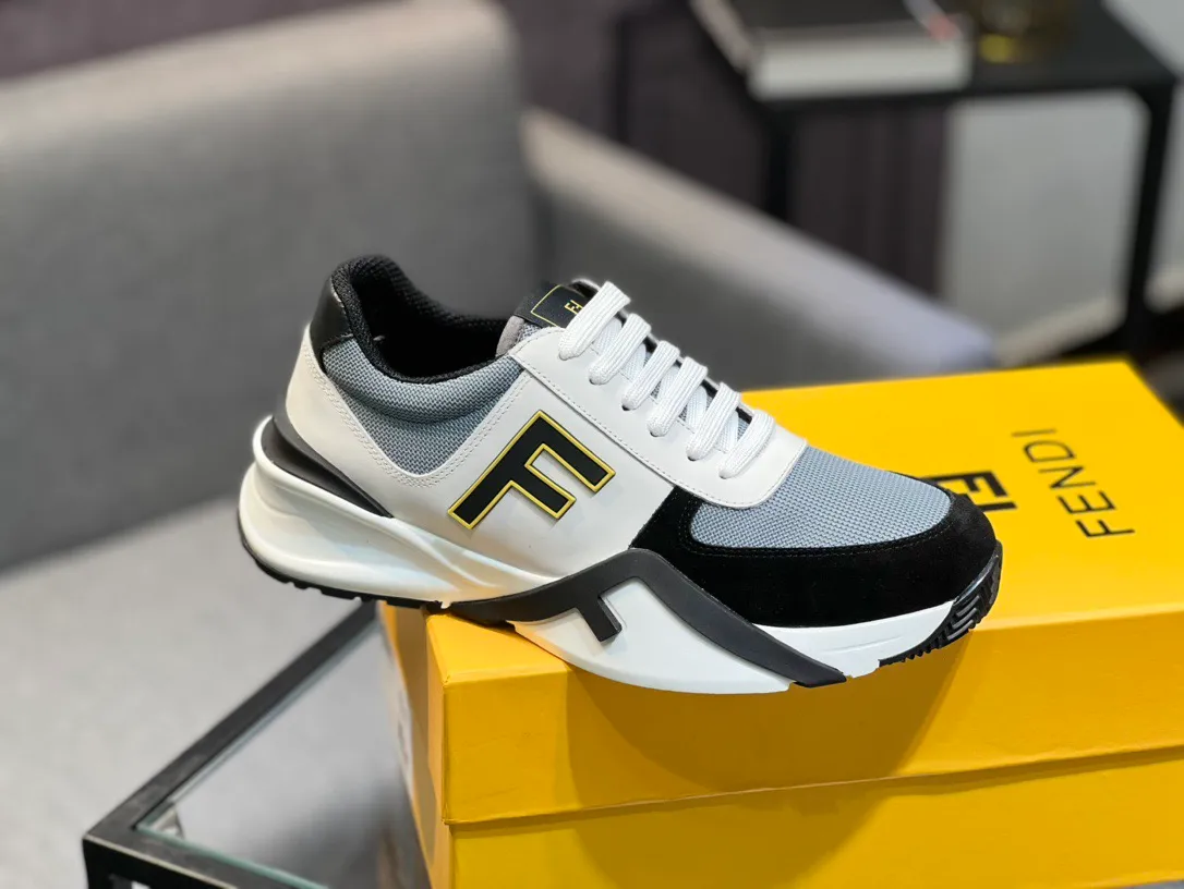 Men's shoes 💰540 FENDI men's fashionable casual shoes 👟Hot sale🔥 Official website 1:1 replica ⬆️Original quality - original leather - original breathable mesh lining original outsole 1:1 replica, code number 38-44 (45-46 customized)